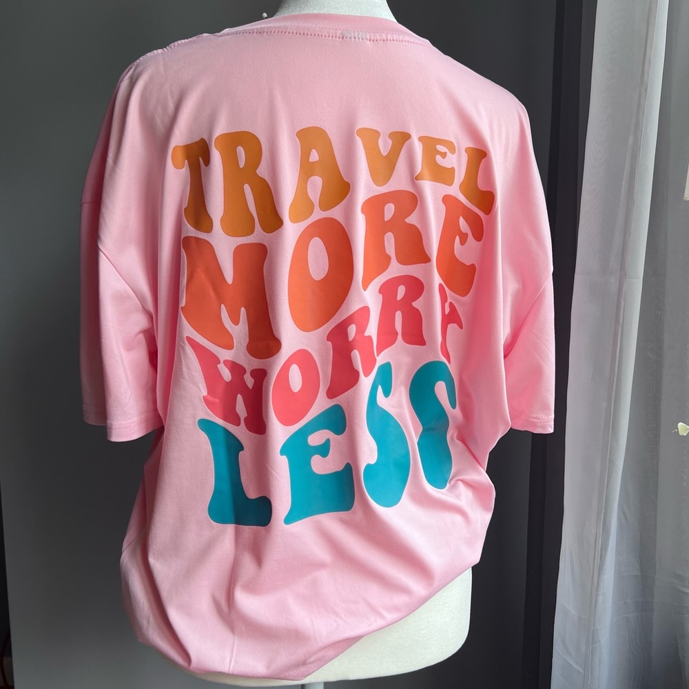 Travel More Worry Less Oversized Graphic Tee 🩷 - Picture 4 of 7